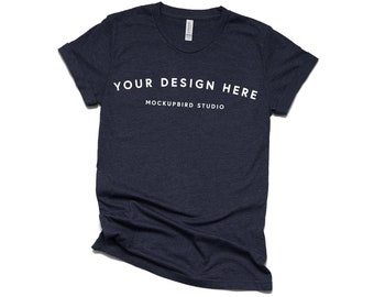 Bella Canvas 3001 Mockup Bundle 12 Fall Colors Heather Mustard Autumn Clay Cardinal Stone Brown Olive Forest Slate Navy Midnight Navy Maroon