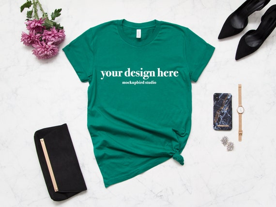 T-Shirt Mockup Bella Canvas 3001 Mockup Kelly Green T-Shirt T-Shirt Mockup Bella Canvas 3001 Mockup Kelly Green T-Shirt
