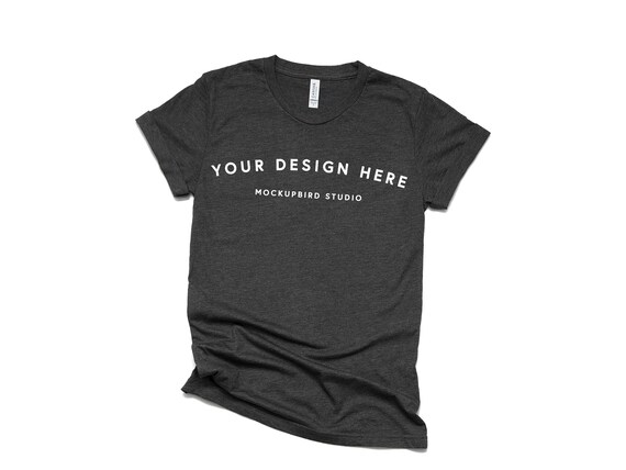 Download Bella Canvas 3001 Mockup Tshirt Mockup Heather Dark Grey Etsy
