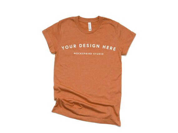 Bella Canvas 3001 Mockup Tshirt Mockup Heather Autumn Orange Etsy