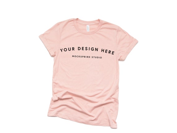 Bella Canvas 3001 Mockup T Shirt Mockup Heather Peach Pink Etsy