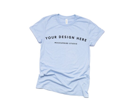 Bella Canvas 3001 Mockup Tshirt Mockup Heather Blue T Shirt Etsy