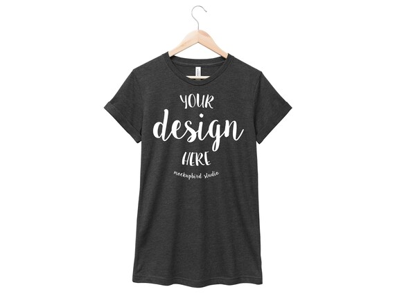 Download Bella Canvas 3001 Mockup Tshirt Mockup Heather Dark Grey Etsy