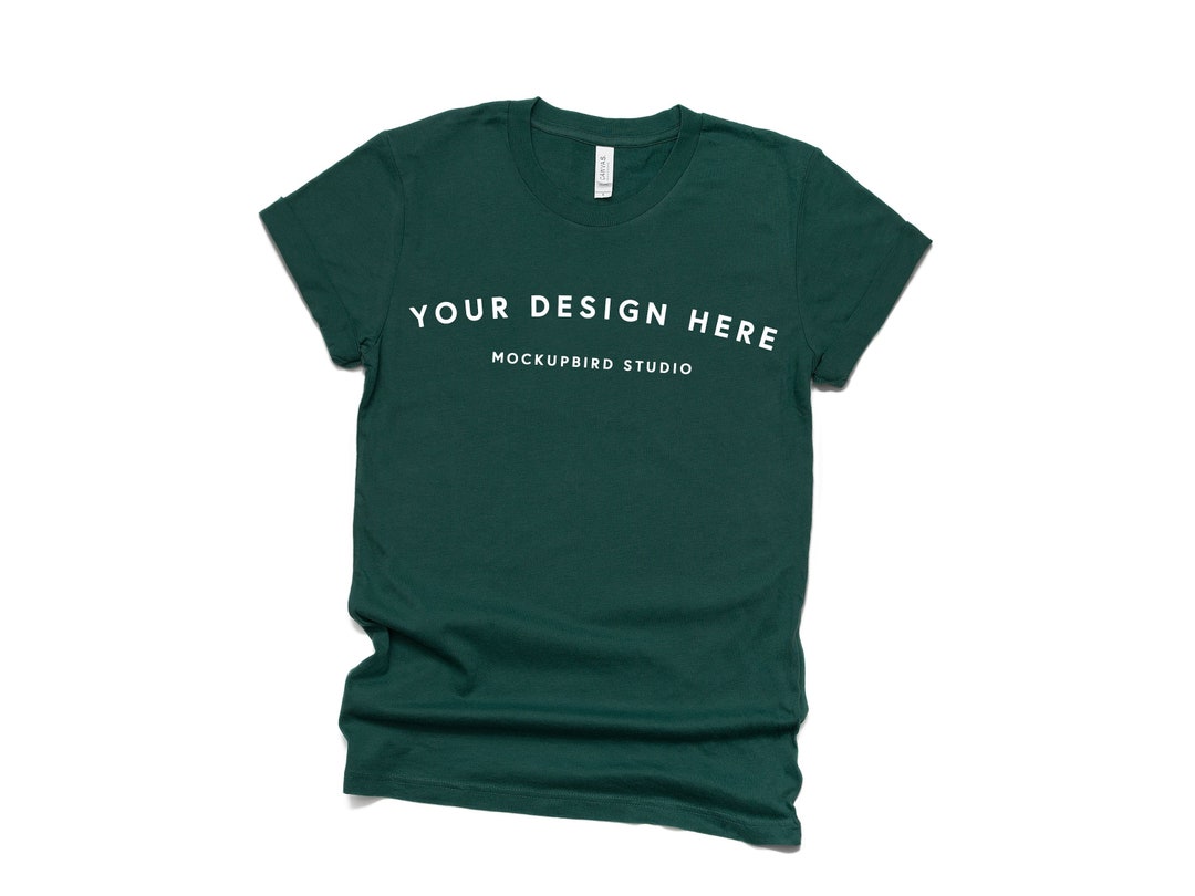 Bella Canvas 3001 Mockup Tshirt Mockup Forest Dark Green Etsy