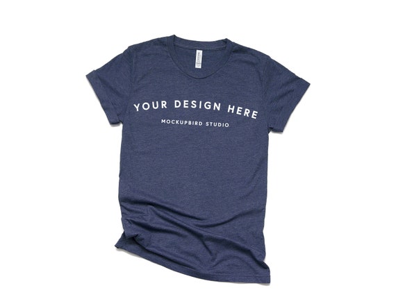 Download Bella Canvas 3001 Mockup T Shirt Mockup Heather Navy Blue Etsy