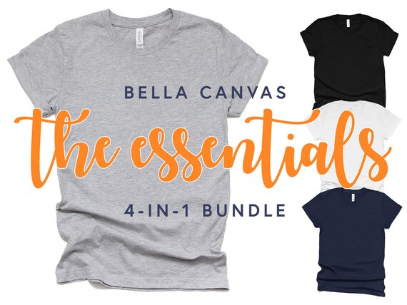 Download T Shirt Mockup Bundle Bella Canvas 3001 Black White Navy Etsy PSD Mockup Templates