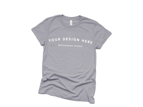 Bella Canvas 3001 Mockup T Shirt Mockup Heather Storm Gray Etsy