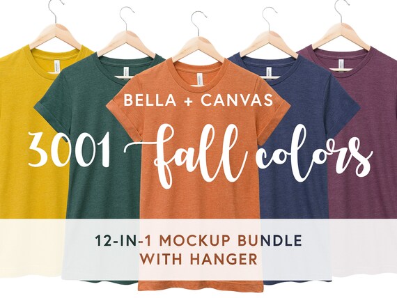 Bella Canvas 3001 Mockup Bundle 12 Fall Colors Heather Mustard Etsy