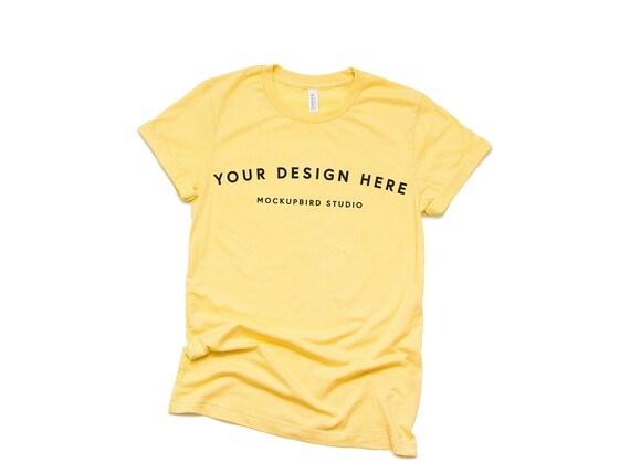 Download Bella Canvas 3001 Mockup T Shirt Mockup Heather Yellow Etsy PSD Mockup Templates