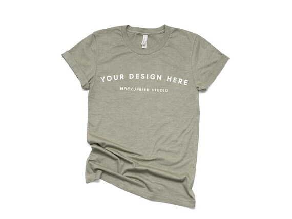 Bella Canvas 3001 Mockup T Shirt Mockup Heather Stone Tshirt Etsy