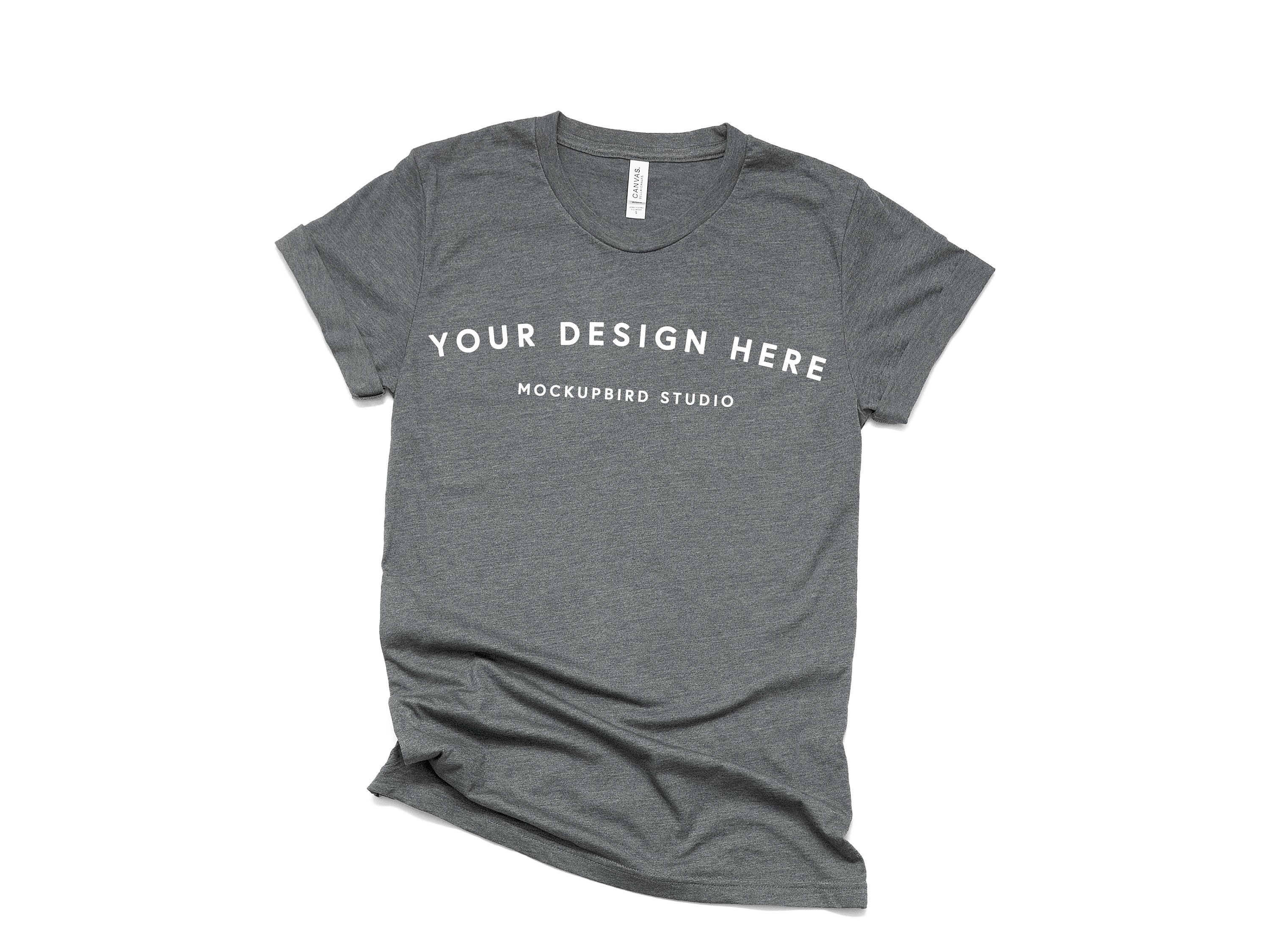 Bella Canvas 3001 Mockup T Shirt Mockup Deep Heather Tshirt Etsy