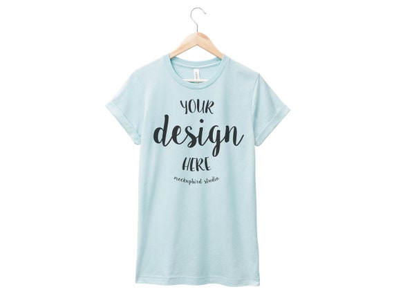 Bella Canvas 3001 Mockup T Shirt Mockup Heather Ice Blue Etsy