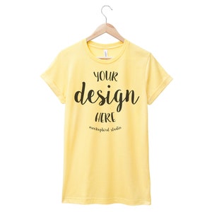 Download Bella Canvas 3001 Mockup T Shirt Mockup Maize Yellow Tshirt Etsy Yellowimages Mockups