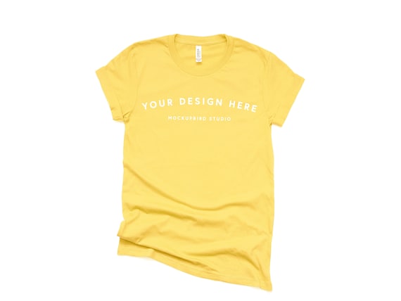 Download Bella Canvas 3001 Mockup T Shirt Mockup Maize Yellow Tshirt Etsy PSD Mockup Templates