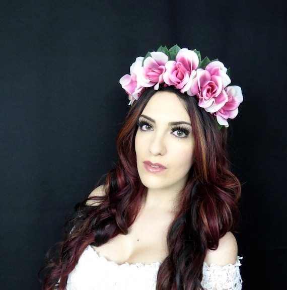 Crystal flower crown Golden Moon Crown Eucalyptus Floral Goddess Headpiece  main image 2