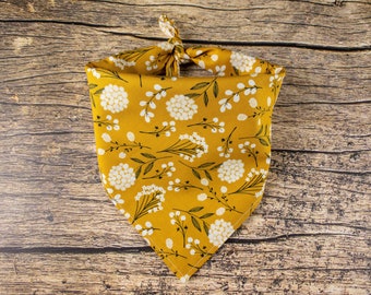 Boho Floral Dog Bandana Yellow | Spring Dog Bandana | Boho Dog Bandana | Dog Mom Gift | Yellow Dog Bandana |  Dog Bandana