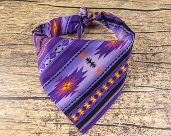 Purple Tie-Dye Swirls Tie-On Dog Bandana