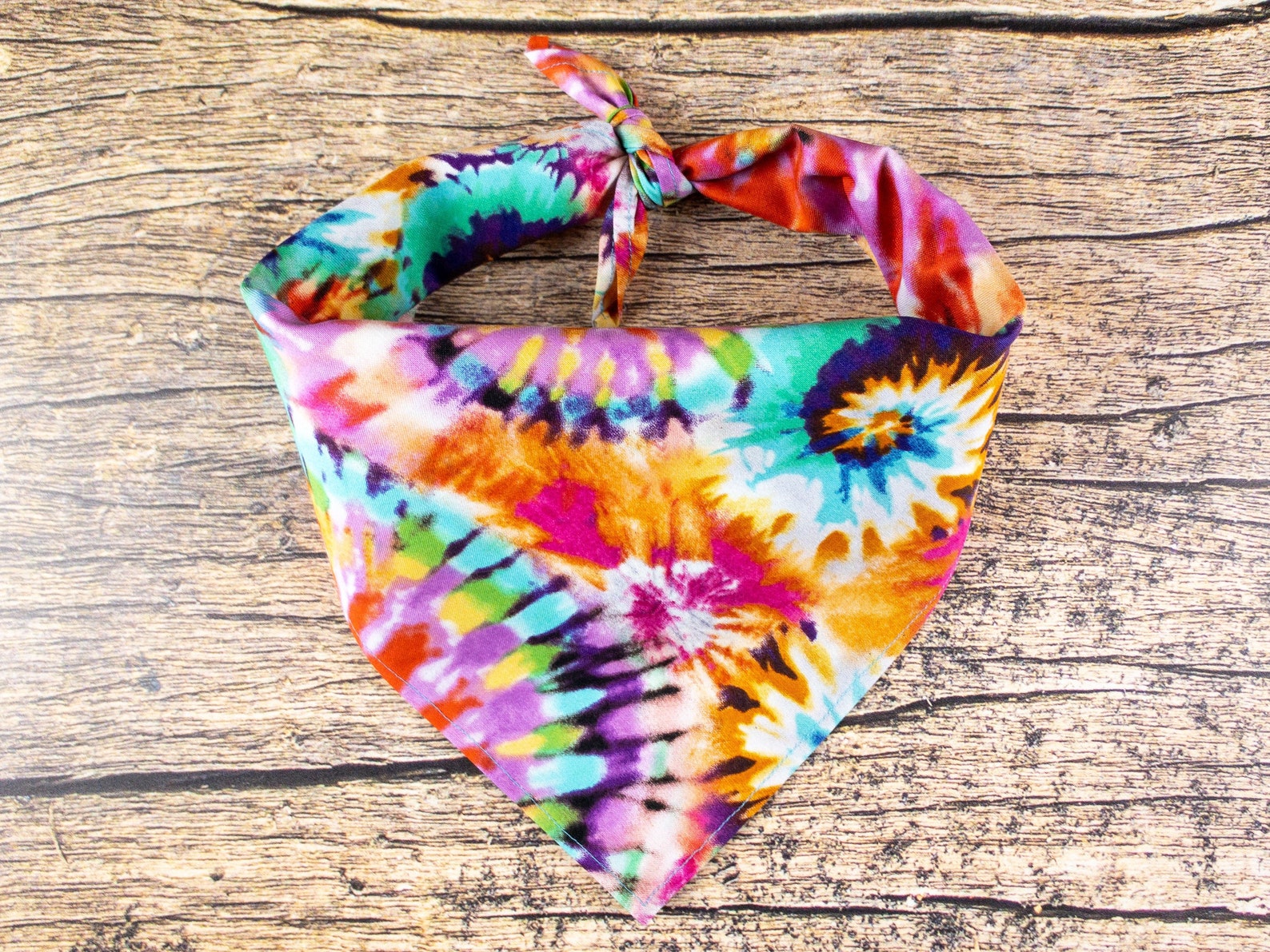 Rainbow Tie Dye Dog Bandana Rainbow Dog Bandana Tie On Dog Etsy