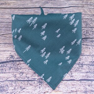 Pine Tree Dog Bandana Forest Green | Tie On Dog Scarf | Green Dog Bandana | Adventure Dog Bandana | Fall Dog Bandana | Boy Dog Scarf