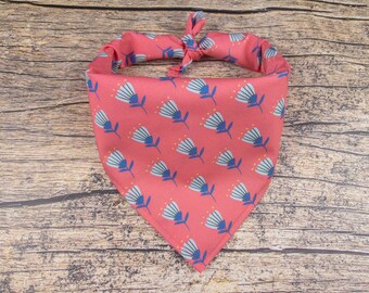 Spring Dog Bandana Vibrant Pink | Tie On Dog Scarf | Floral Dog Bandana | Pink Dog Bandana | Girl Dog Bandana | Summer Bandana for Dogs
