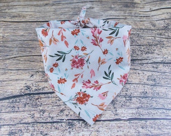 Boho Floral Dog Bandana - Light Pink Fall Pet Accessory