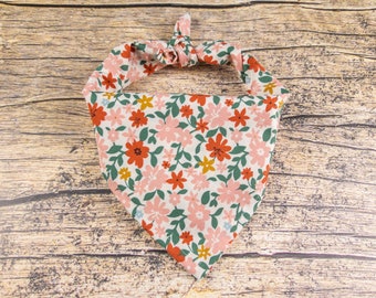 Boho Dog Bandana Rust & Pink - Cottagecore Boho Dog Accessory