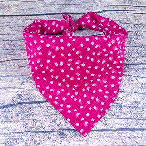 Watercolor Spots Dog Bandana Fuschia | Tie On Dog Scarf | Summer Bandana for Dogs | Minimalist Dog Bandana | Girl Dog Bandana | Dog Mom Gift
