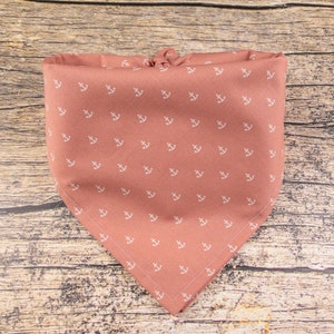 Anchor Dog Bandana Light Pink | Tie On Dog Scarf | Pink Dog Bandana | Nautical Dog Bandana | Girl Dog Bandana | Pastel Dog Bandana