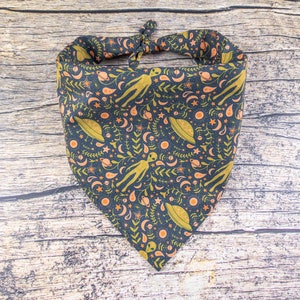 Alien Dog Bandana | Tie On Dog Scarf | Extraterrestrial Dog Bandana | Alien Invasion Dog Bandana | Funny Dog Bandana | Folky Dog Bandana