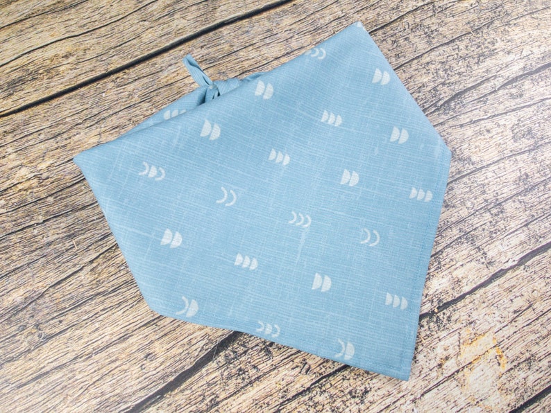 Light Blue Dog Bandana Half Moon Boho Dog Bandana Summer Etsy