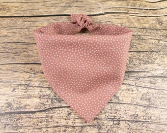 Boho Dog Bandana Pastel Pink Dots | Tie On Dog Scarf | Pink Dog Bandana | Polka Dot Dog Bandana | Unisex Dog Bandana | Spring Dog Bandana