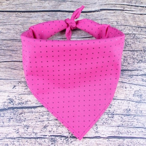 Pink Polka Dot Dog Bandana Metallic | Tie On Dog Scarf | Pink Dog Bandana | Girl Dog Bandana | Summer Bandana for Dogs | Puppy Dog Bandana