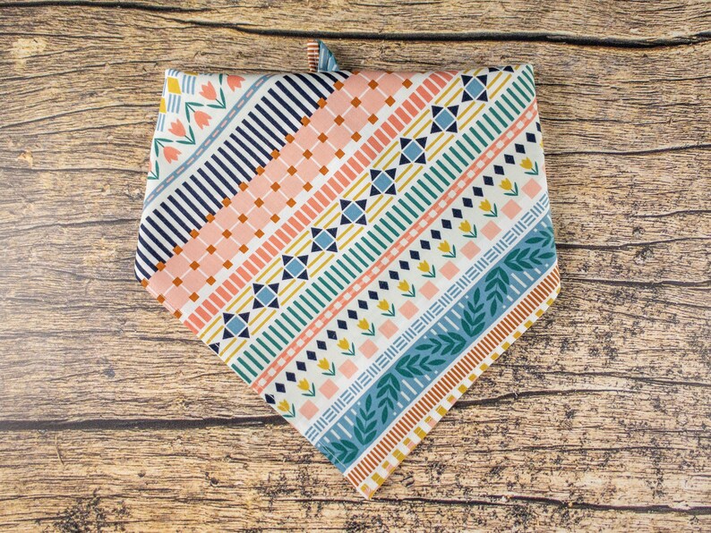 Boho Dog Bandana Stripes Tulip Dog Bandana Spring Dog Bandana Bohemian Dog Bandana Girl Dog Bandana Tie On Pet Scarf