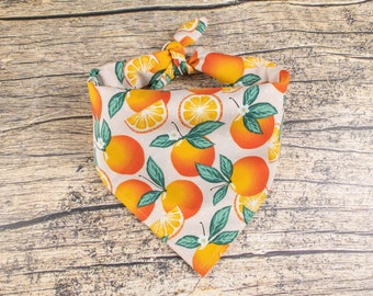 Dog Bandana Oranges | Tie On Dog Scarf | Oranges Dog Bandana | Summer Dog Bandana | Fruit Dog Bandana | Unisex Dog Bandana |