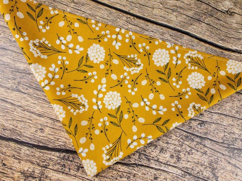 Girl Dog Bandana Dog Lover Gift Boho Dog Bandana Yellow Flowers Bohemian Pet Bandana Fall Dog Scarf
