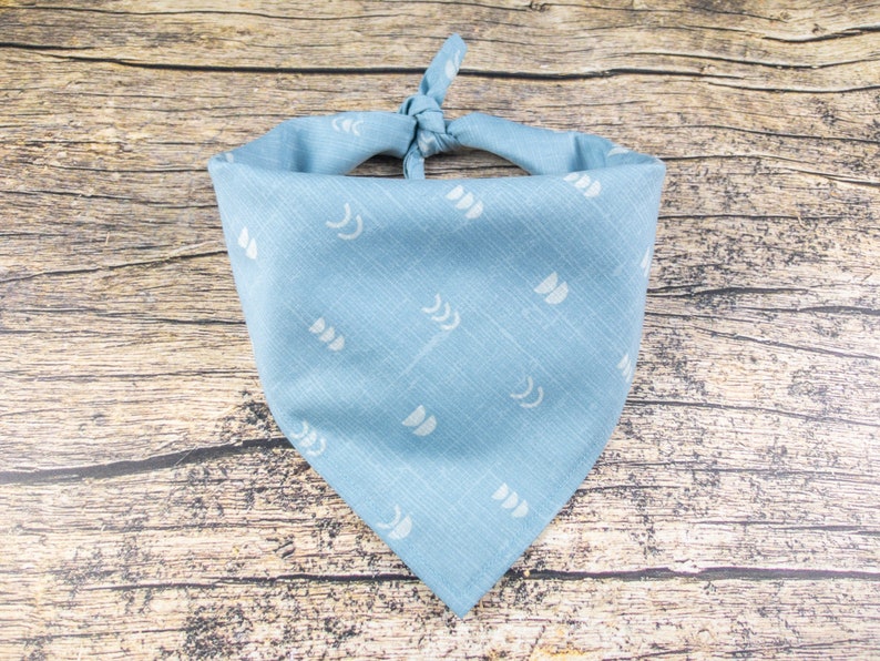 Light Blue Dog Bandana Half Moon Boho Dog Bandana Summer Etsy