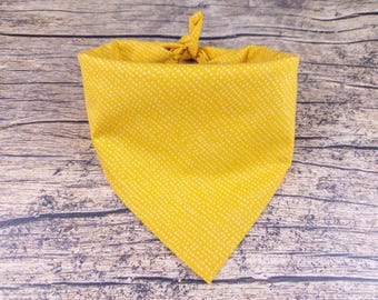 Yellow Boho Dots Dog Bandana - Butter Yellow Minimalist Pet Accessory