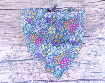 Periwinkle Wildflower Dog Bandana – Garden Floral Cottage Core Pet Accessory