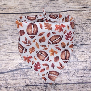 Fall Football Dog Bandana | Tie On Dog Scarf | Fall Dog Bandana | Fall Dog Scarf | Football Dog Scarf | Fall Dog Accessory