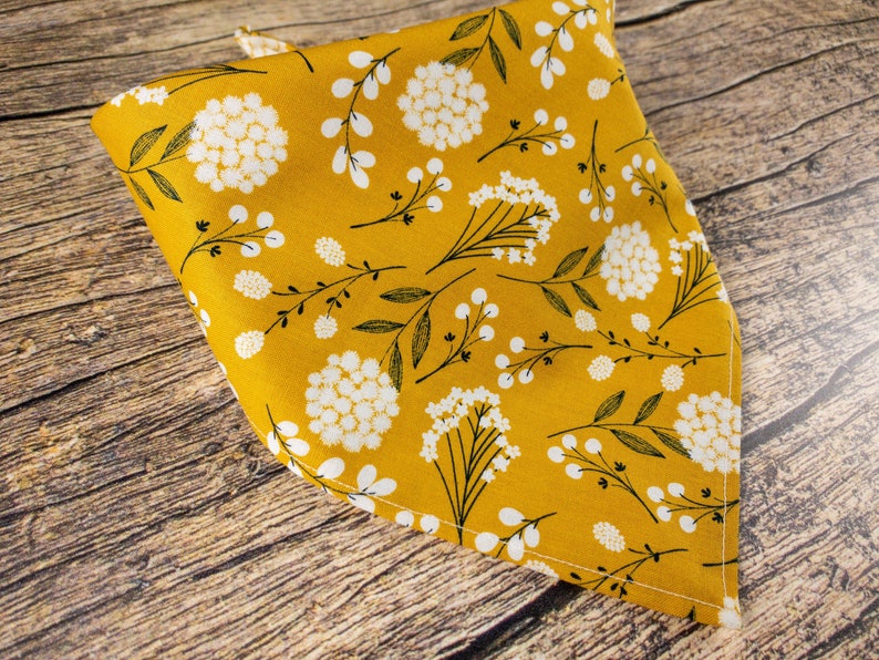 Girl Dog Bandana Dog Lover Gift Boho Dog Bandana Yellow Flowers Bohemian Pet Bandana Fall Dog Scarf