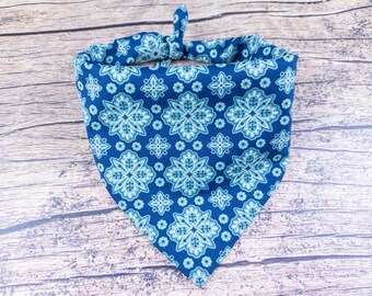 Americana Boho Dog Bandana – Blue and Teal Western Pet Accessory
