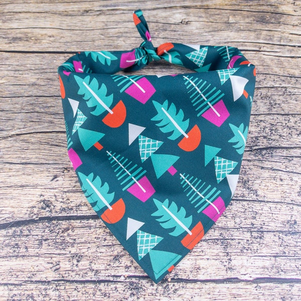 Christmas Tree Dog Bandana Teal Green | Tie On Dog Scarf | Christmas Dog Bandana | Winter Dog Bandana | Gift for Dogs | Winter Dog Accessory
