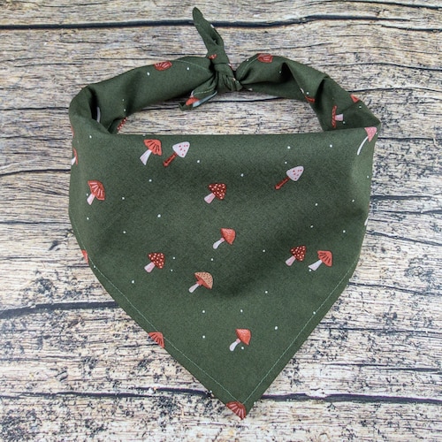 Boho Olive Green Ribbed Knit Dog Bandana Tie on Fall Etsy