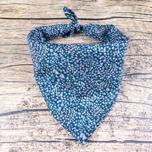 Summer Floral Dog Bandana Blue | Tie On Dog Scarf | Spring Dog Bandana | Purple Dog Bandana | Girl Dog Bandana | Spring Dog Accessory
