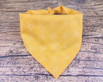 Butter Yellow Star burst Dog Bandana - Yellow Boho Dog Accessory