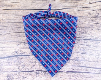 Navy Stars and Stripes Dog Bandana - Patriotic Summer Pet Accessory