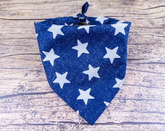 Fourth of July Dog Bandana - Navy Blue Stars Dog Accessory