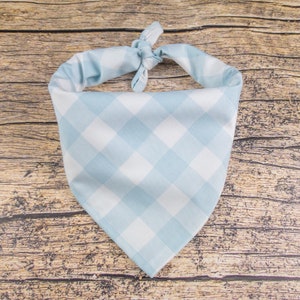 Light Blue Dog Bandana Plaid | Spring Dog Bandana | Tie On Dog Scarf | Light Blue Plaid Dog Bandana | Easter Dog Bandana | Dog Lover Gift