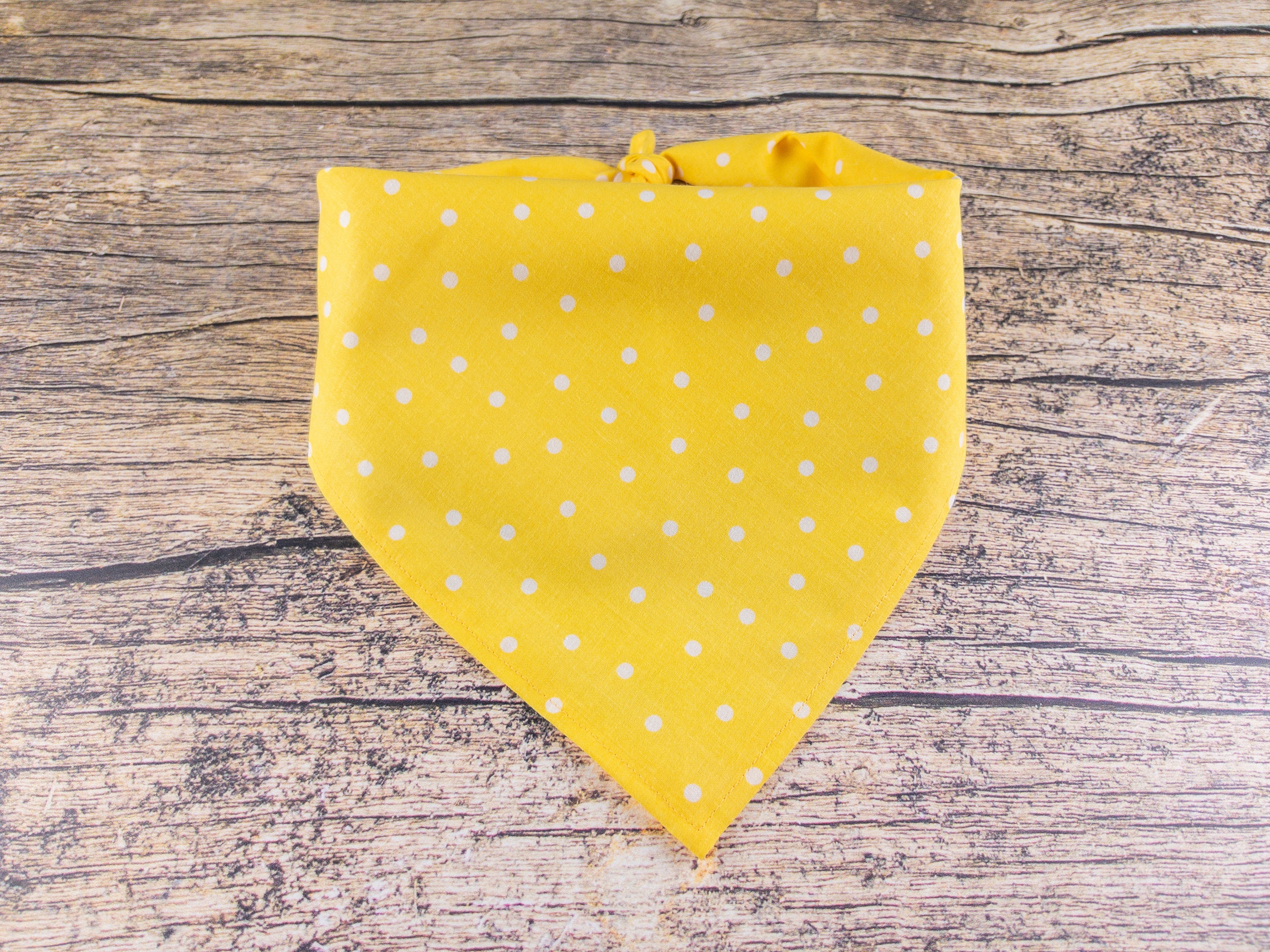 yellow and white polka dot tie