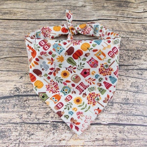 Fall Vibes Dog Bandana | Tie On Dog Scarf | Fall Dog Bandana | Owl Dog Bandana | Fall Dog Scarf | Fall Dog Accessory